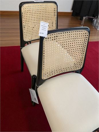 Contemporary Rattan Dining Chair Set of 2