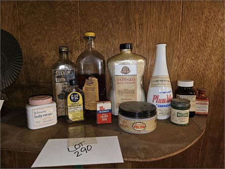 Mixed Vintage Bottle Lot - Sloans / Johnson's / Skin Glo & More