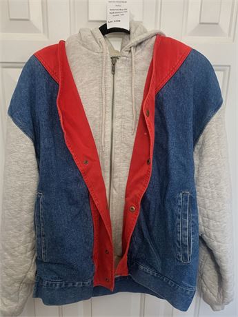 Vintage Factory Syn Jeans Denim Jacket W/Sweatshirt Lining Size L