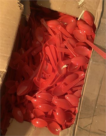 Red PlasticTastee-Freez Disposable Ice Cream Spoons