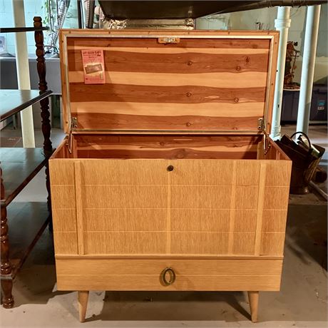 Mid-Century Cavalier Cedar Chest with Drawer - 36 x 17.5 x 30"T
