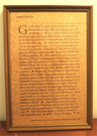 Desiderata Poem Framed