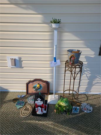 Mixed Garden Decor: Plant Stand / Tea Cup Stand / Bird House / Wall Decor & More