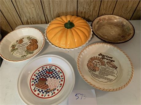 Vintage Ceramic Pie Plate Baking Lot