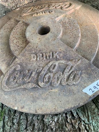 Vintage Metal Coca Cola Advertising Umbrella Base/Stand