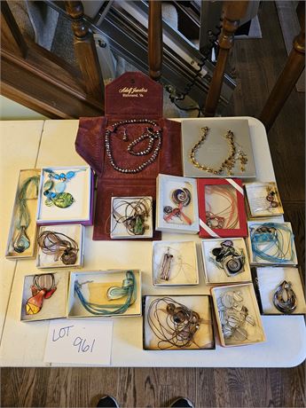 Ladies Handmade Glass Jewelry Lot - Different Colors / Style & Makers