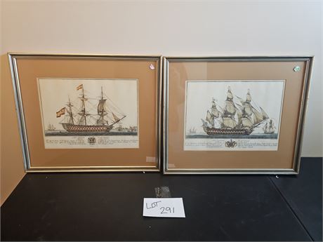 Vintage Antique Masted Ships by Gino Cristini - Nautical Wall Art