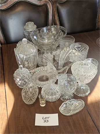 Mixed Crystal & Glass Lot- Goldinger, Fostoria, & Much More Styles & Sizes Vary