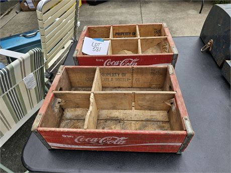 (2) Wood Separator Coca-Cola Crates