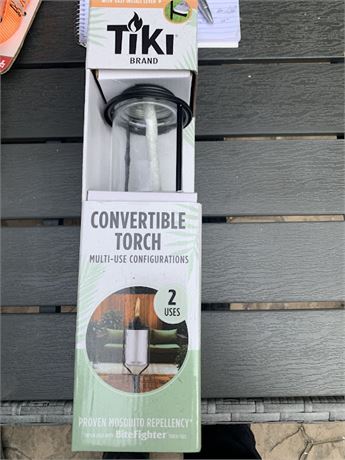 Tiki Brand Convertible Torch Mosquito Repellent 2 Uses NEW