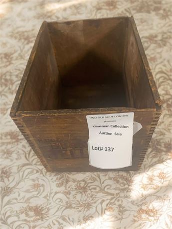 Wooden Gelatin Box/Shipping Advertising Crate By Burnham's JellyCon (Antique)