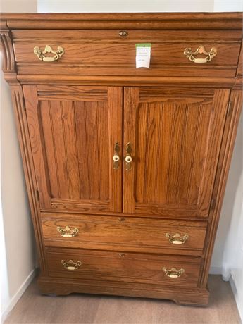 Small Wood Armoire/Chest of Drawers