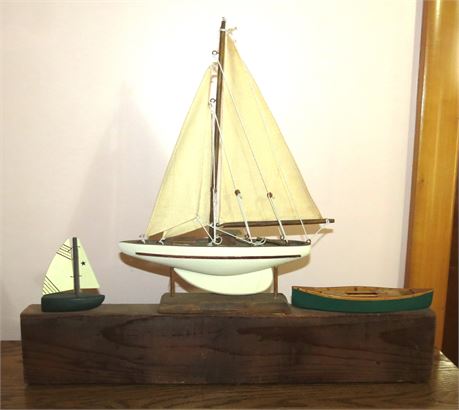 Wood Sailboats, Canoe Collectibles