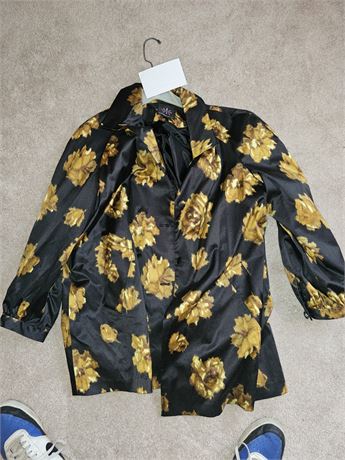 Isaac Mizrahi Ladies 1X Floral Jacquard Jacket