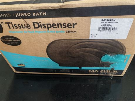 San Jamar Oceans Black Pearl Twin Jumbo Toilet Tissue Dispenser # R4090TBK