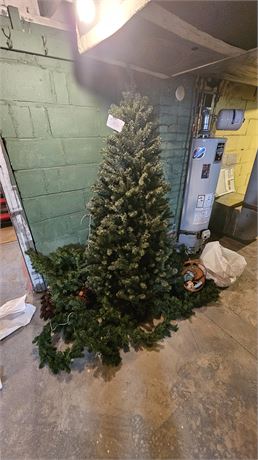 6.5 ft Pre-Lit Tree, Garland & More