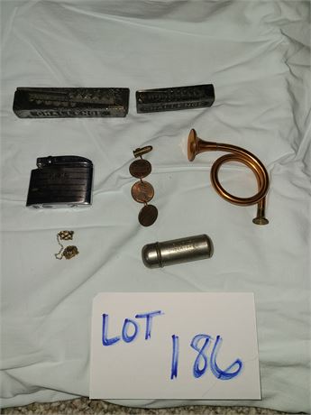 Vintage Mixed Lot:Lowery Undertaker Pill Golder/B&D Apollo Lighter/GF Pin & More