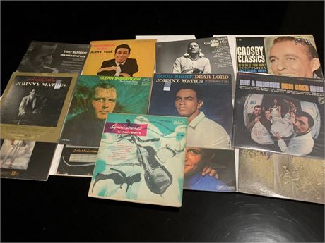 Johnny Mathis, Jerry Vale, Bing Crosby, Tony Bennett Album Lot