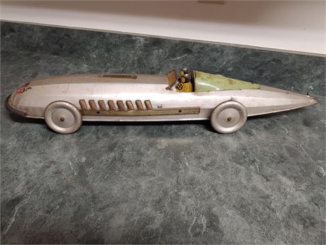 Rare 1925 "Silver Bullet" Race Car Buffalo Toy Co. Tin Litho Toy