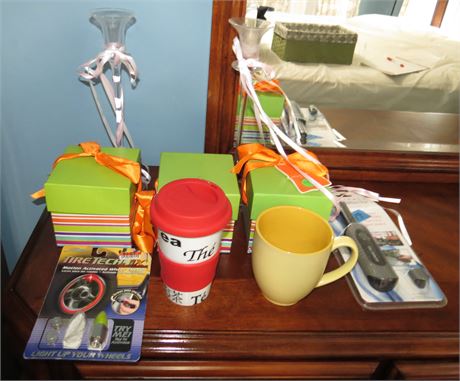 Mixed Lot: Mugs, Gas Detector, Etc