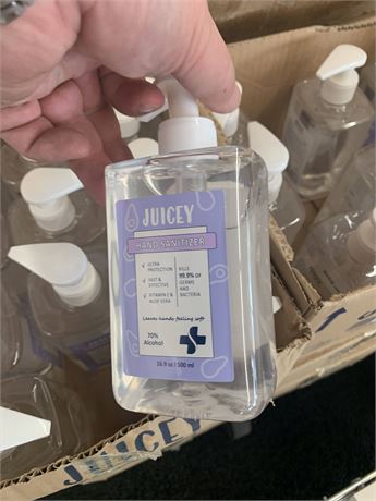 Juicey Gel Hand Sanitizer Pump Bottles - Lot of 4 Sealed Boxes, 2 Opened Boxes