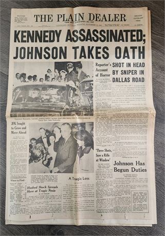 The Plain Dealer "Kennedy Assassinated" Newspaper