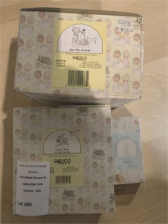Vintage Precious Moments Figurines Joy On Arrival, I Can't Bear to Let You Go