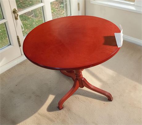 Mahogany or Cherrywood Tilt-Top Tripod Accent Table