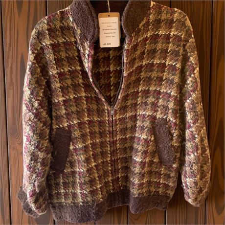Vintage Boyne Valley Weavers Plaid Wool Full Zip Jacket Size M