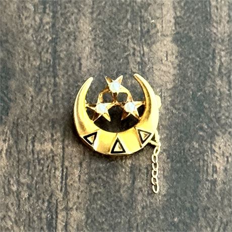 14K Gold Fraternal Pin