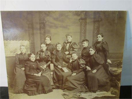 1893 Antique Peter Spitzig Framed B&W Women Picture