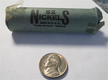 BU 1954S Jefferson Nickels Roll