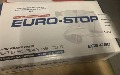 PowerStop ESP1375 Euro-Stop Semi-Metallic Front Disc Brake Pads/European Vehicle