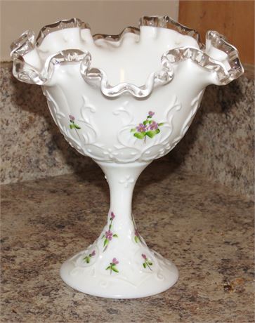 Fenton Hand Painted Signed Candy Dish