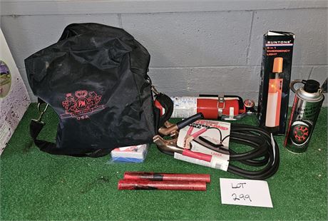 Roadside Emergency Kit- Jumper Cables, Hazard Light & More