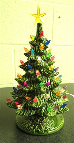 Small Lighted Ceramic Christmas Tree