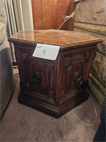 Octagon Wood End Table