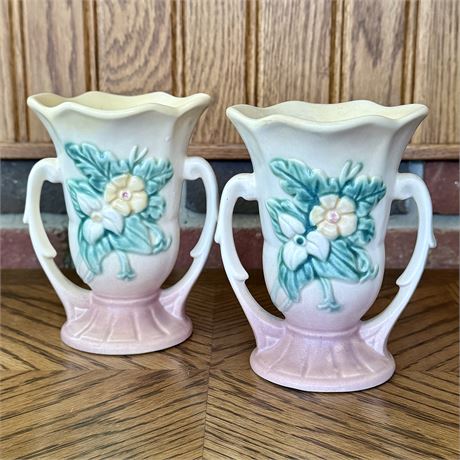 Pair of Hull Pottery Vases - 5.5"T
