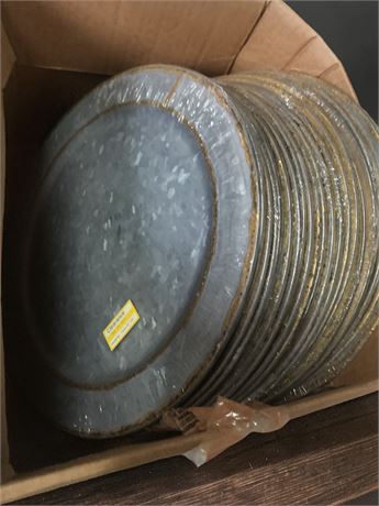 Hearth & Hand W/Magnolia Vintage Look Galvanized Metal Plate/Tray Lot (Target)