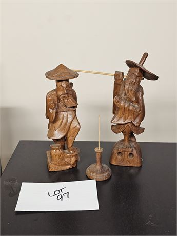 Vintage Hand Carved Wooden Figurines