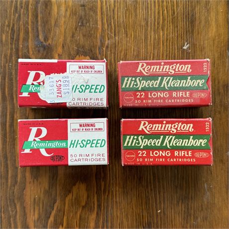 Vintage Remington Hi-Speed Kleanbore 22 Long Rifle Ammo
