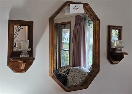 Decorative Wall Mirror & Sconces