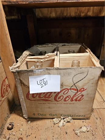 Vintage Glass 1 Gal Coca-Cola Syrup Bottles - 4 Per Box