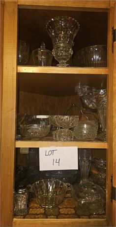 Mixed Clear Glass- S&P. Vases, Lidded Candy Dish & Much More
