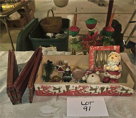 Vintage Christmas- Antique Putz Snowman, Clips, Grants Ornaments & More