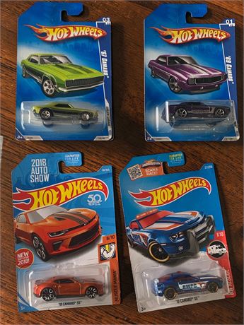 Hot Wheels Chevrolet Camaro Die Cast Car Lot of 4