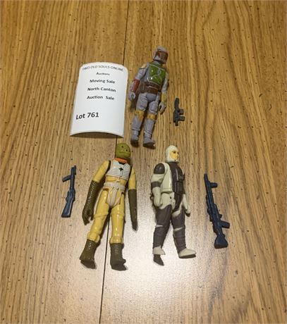 Lot of 3 Star Wars Figures Bounty Hunters W/Weapons