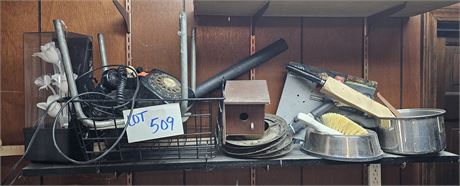 Mixed Cleanout Lot:Fiber Optic Light/Rotary Phone/Mixed Kitchen & More