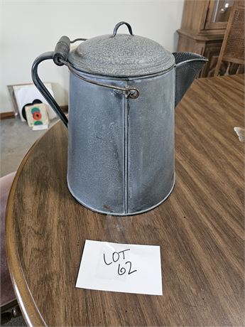 Antique Gray Enamel Coffee Pot