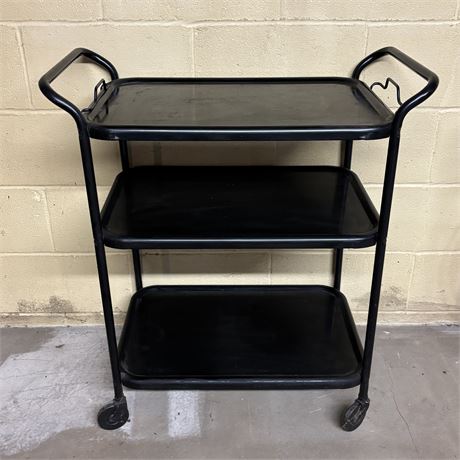 Rolling Black Metal Storage and Utility Cart